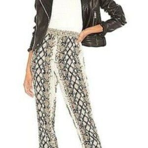 JOIE ANIMAL PRINT PULL ON PANT IN PORCELIAN AND BROWN SIZE XS ELASTIC WAIST